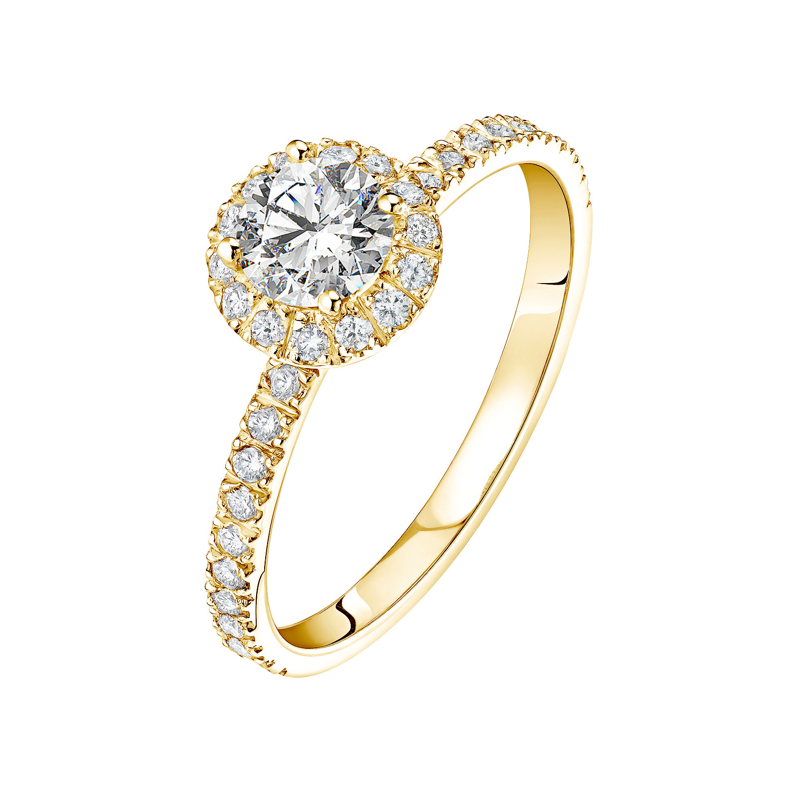 Ring Gelbgold Diamant Rétromantique M Pavée 1