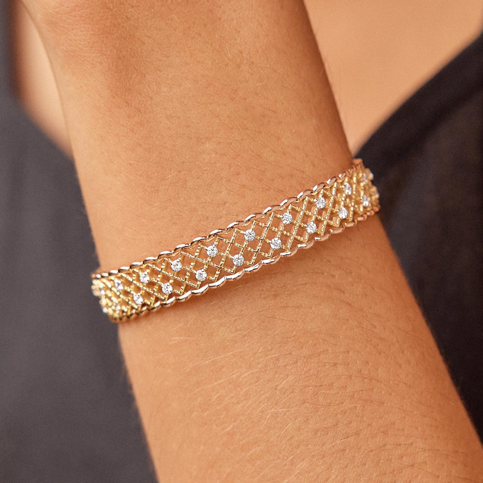 Bracelet Or blanc et jaune Diamant RétroMilano 3