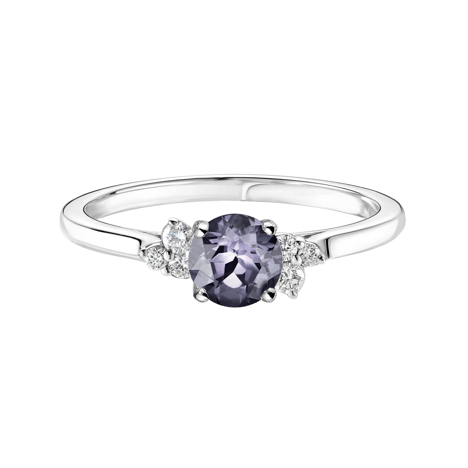 Ring White gold Grey Spinel and diamonds Baby EverBloom 5 mm 1