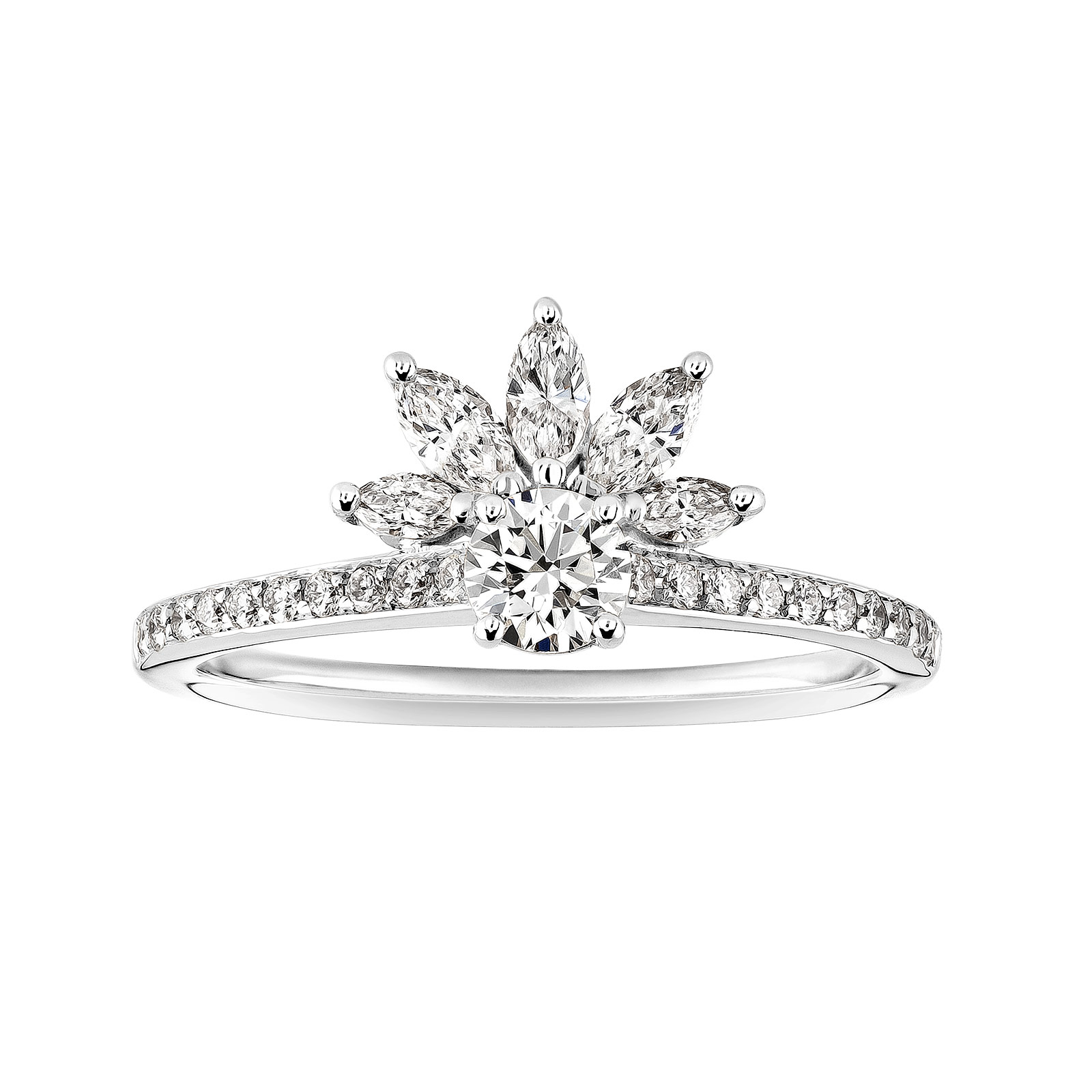 Ring White gold Diamond EverBloom Pavée 4 mm 1