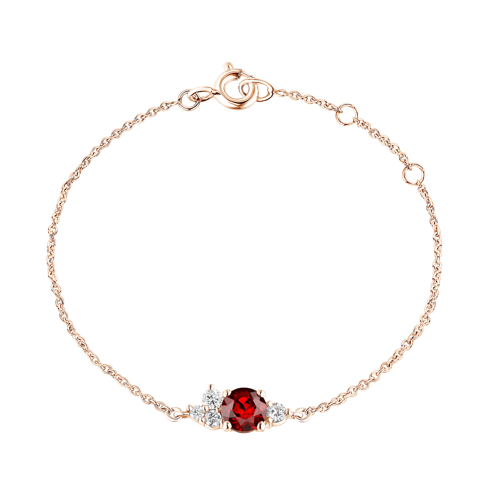 Bracelet Rose gold Garnet and diamonds Baby EverBloom 1