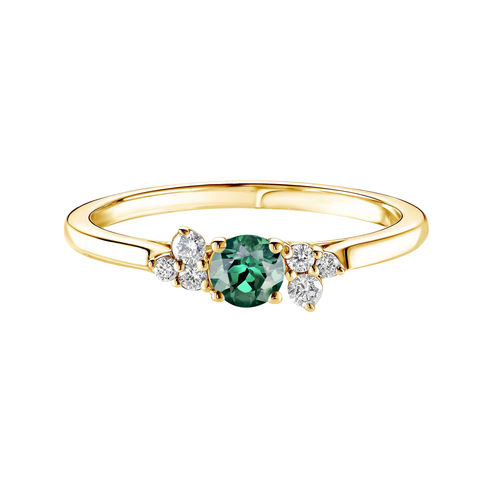 Bague Or jaune Tourmaline Verte et diamants Baby EverBloom 1