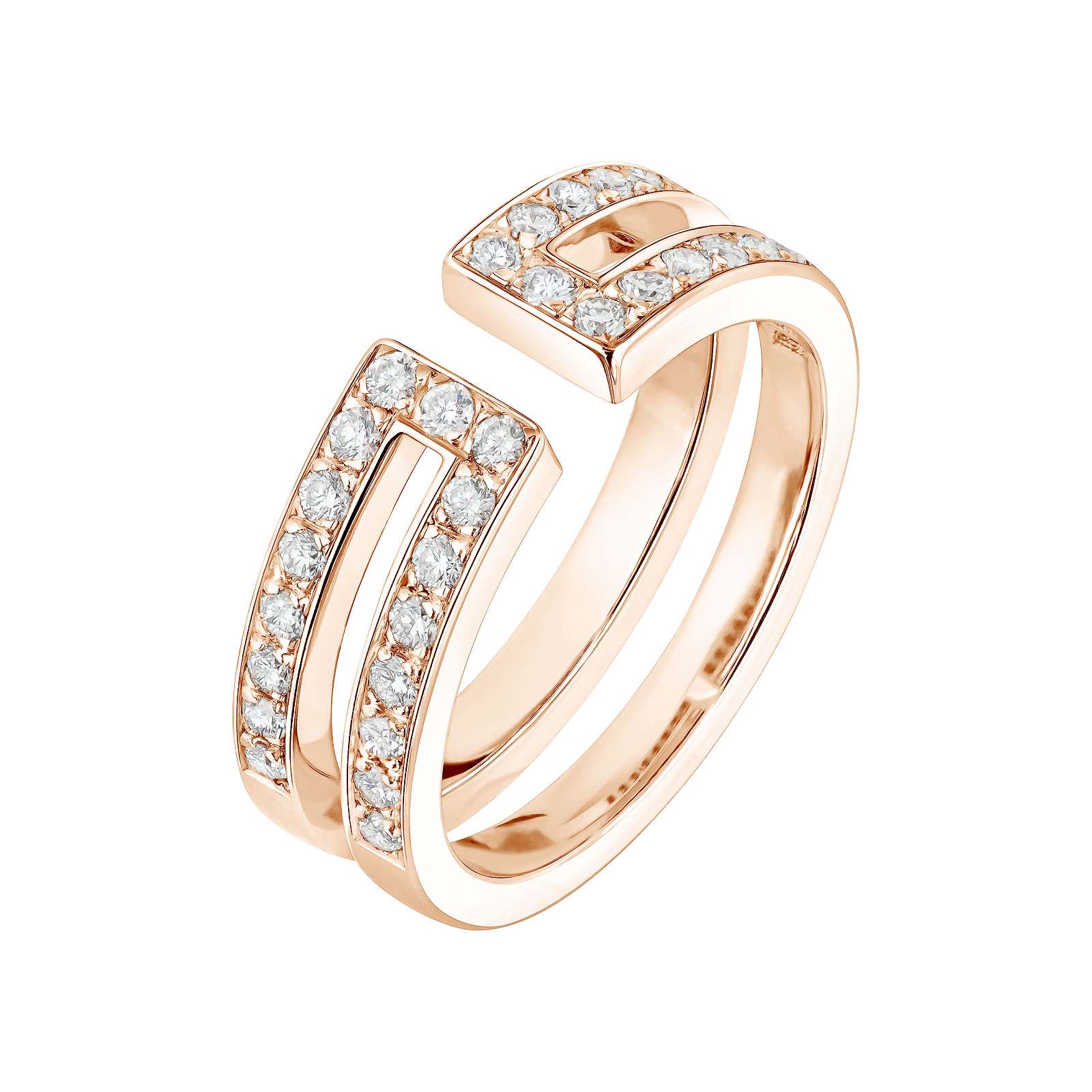 Ariane Pav e Rose Gold Diamond Ring Gemmyo