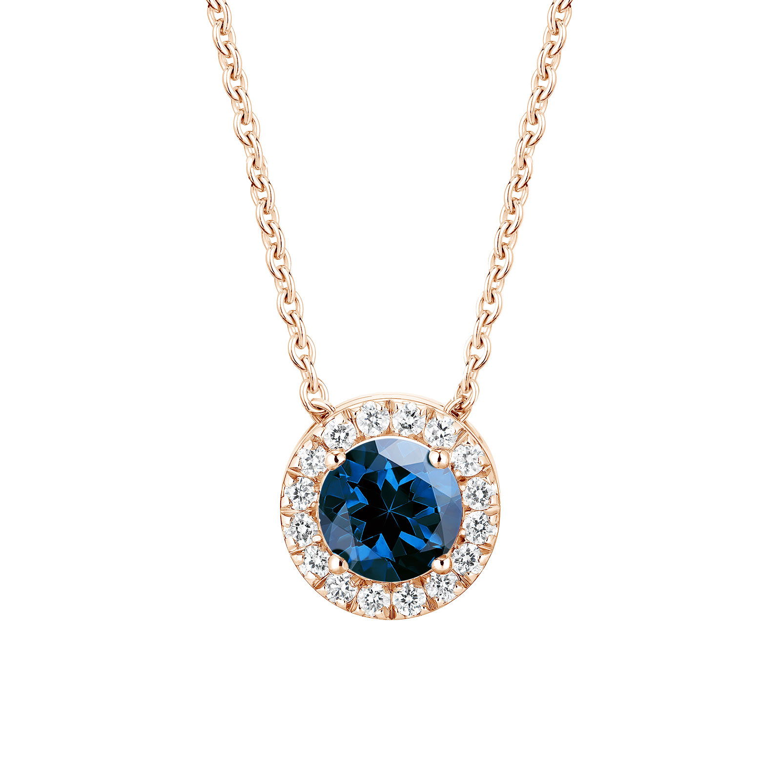 Pendant Rose gold Sapphire and diamonds Rétromantique M 1