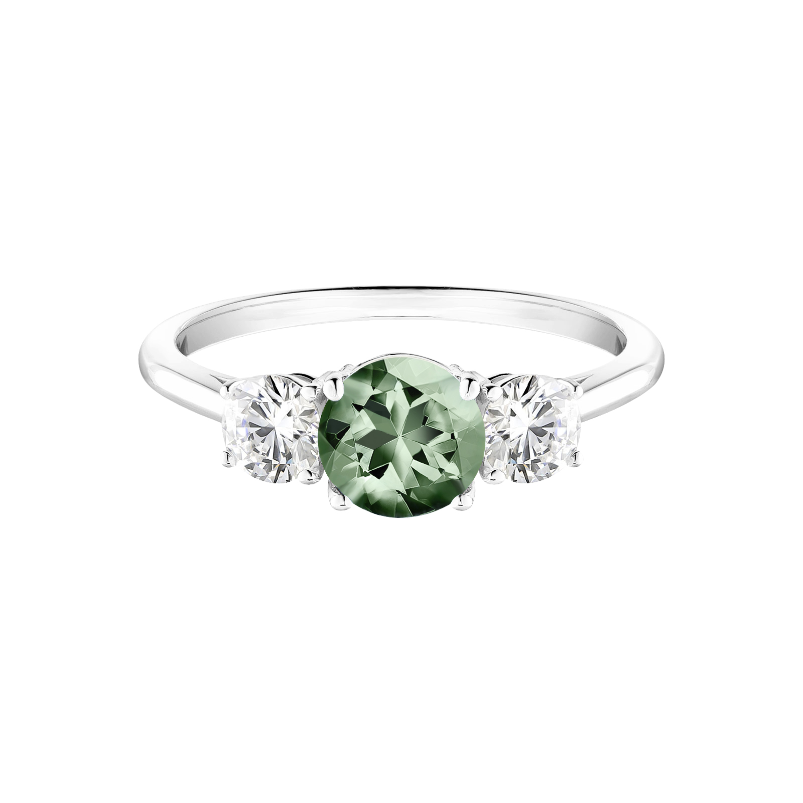Ring White gold Green Sapphire Little Lady Duo 1