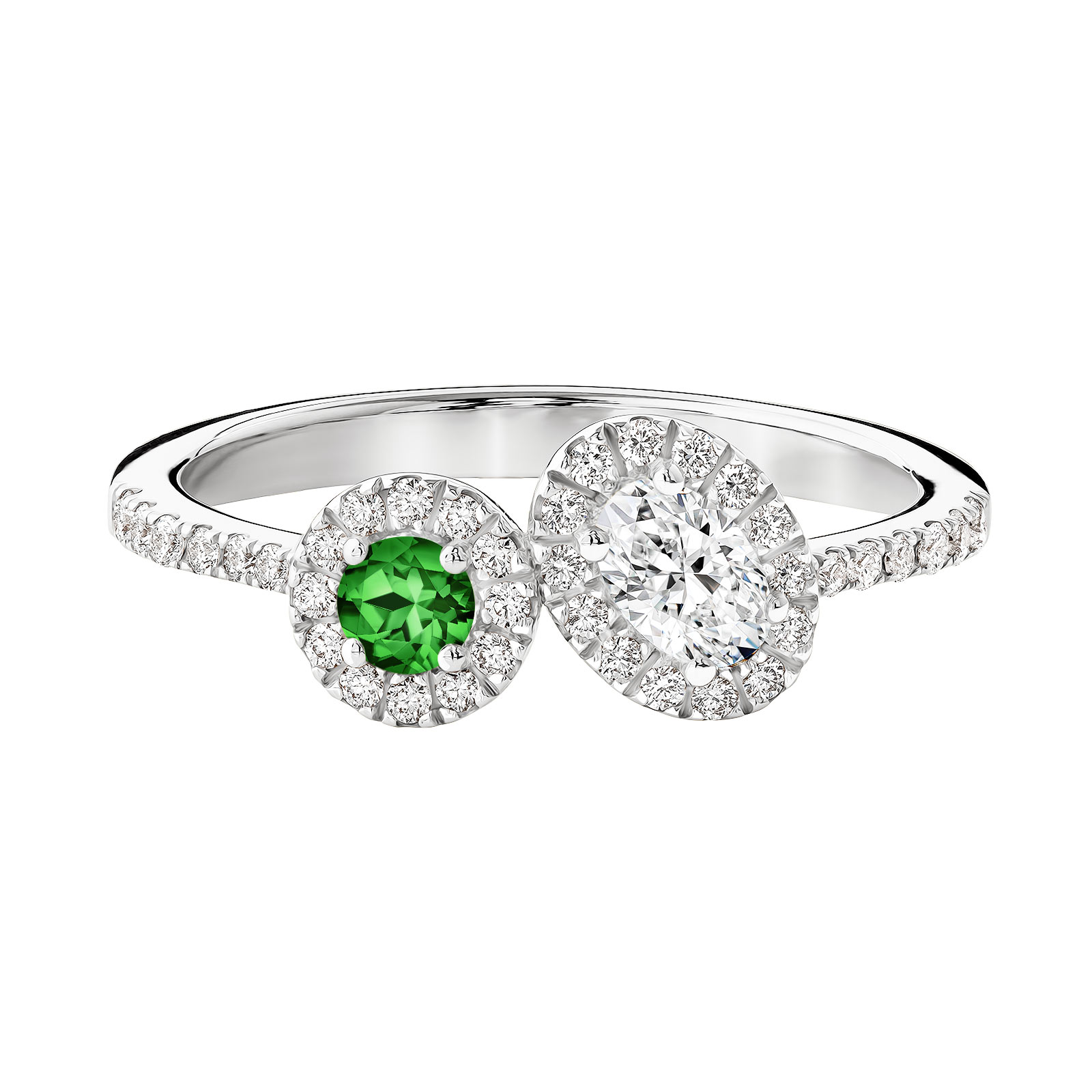 Ring Platinum Tsavorite and diamonds AlterEgo Ovale 1