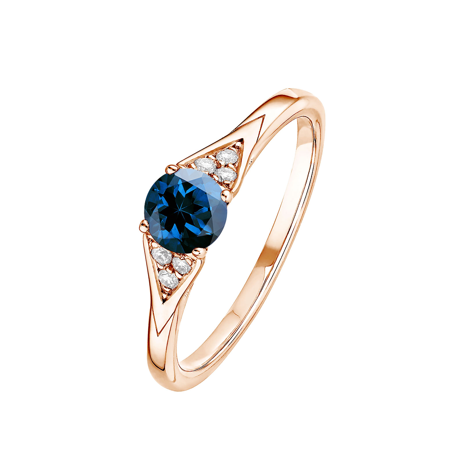 Ring Rose gold Sapphire and diamonds Lady Trio 1