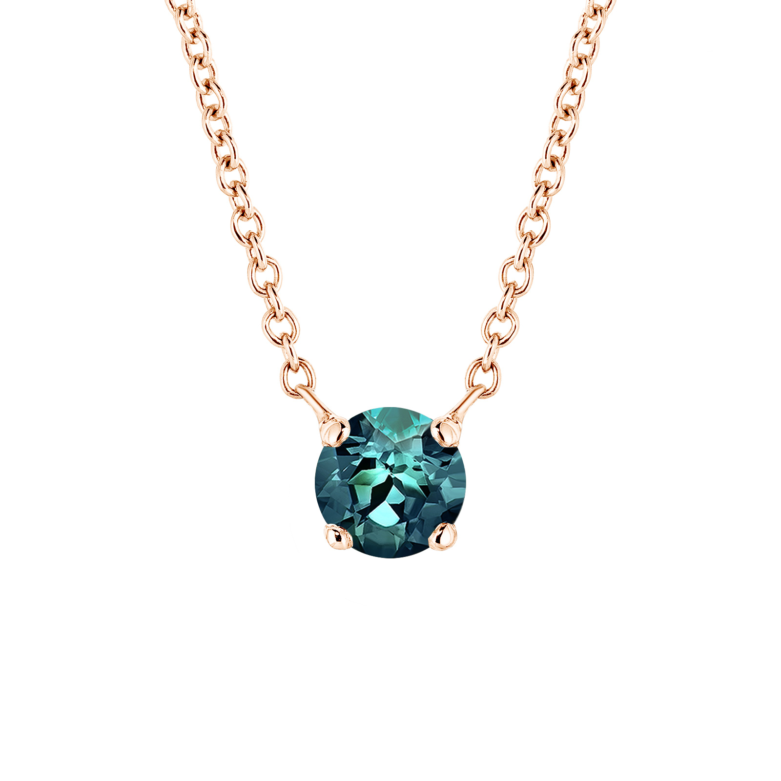 Pendant Rose gold Teal Sapphire Lady XL 1