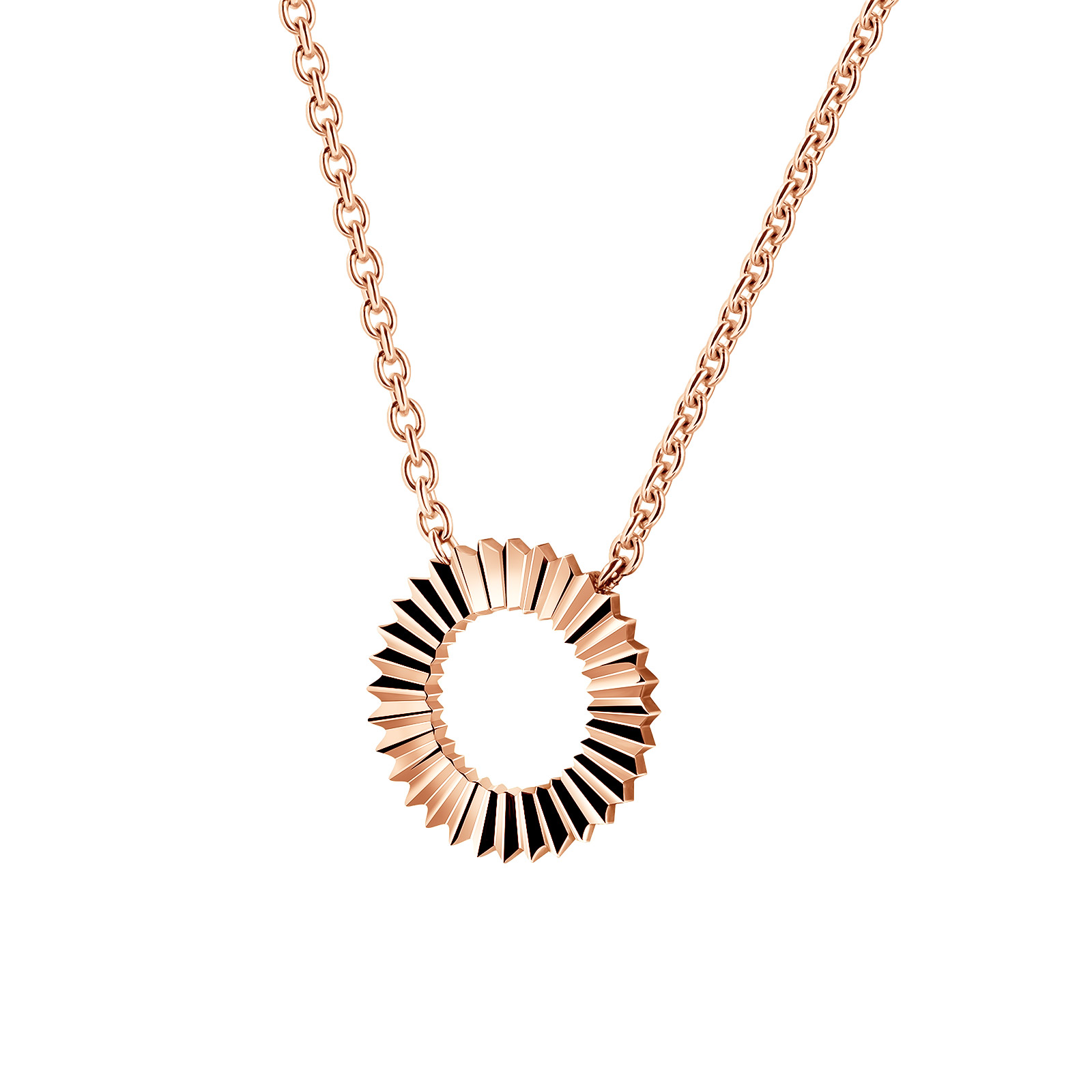 Pendant 18K Rose Gold Entaille Rayons | Gemmyo