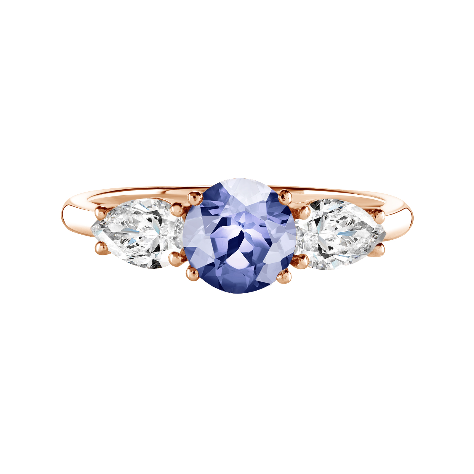 Ring Rose gold Tanzanite and diamonds Lady Duo de Poires 1