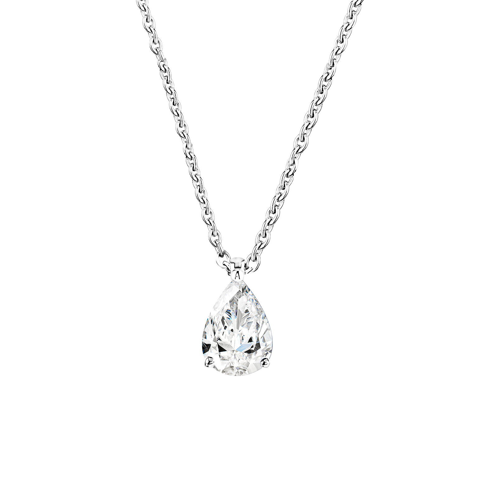 Pendentif Or blanc Diamant Lady Poire M 1