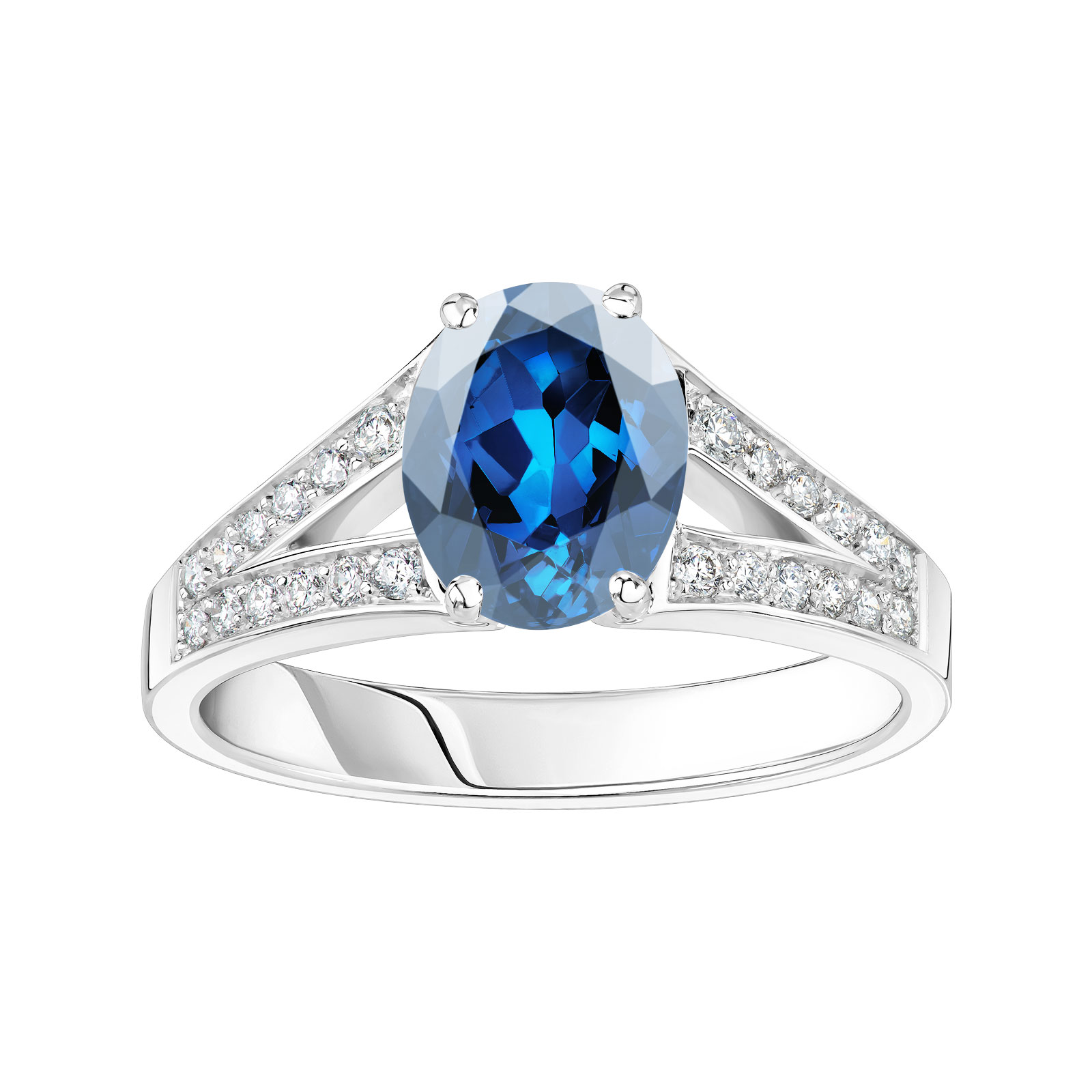 Ring Platin Saphir und diamanten Rétromantique Tiare Pavée 1
