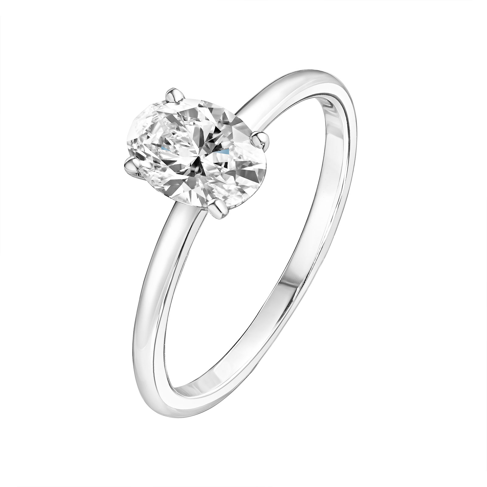 Bague Or blanc Diamant Lady Ovale 1