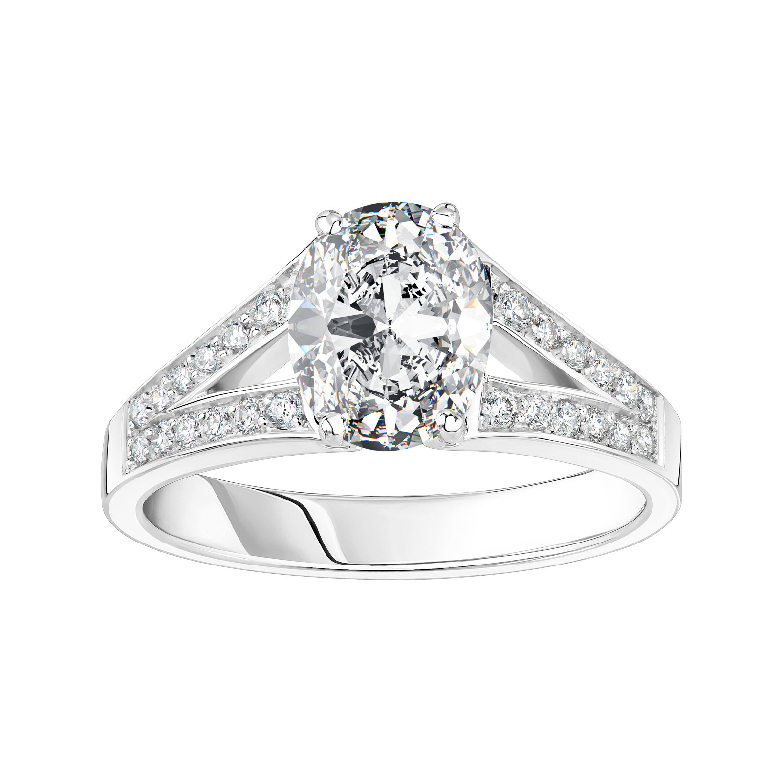 Ring Platin Diamant Rétromantique Tiare Pavée 1