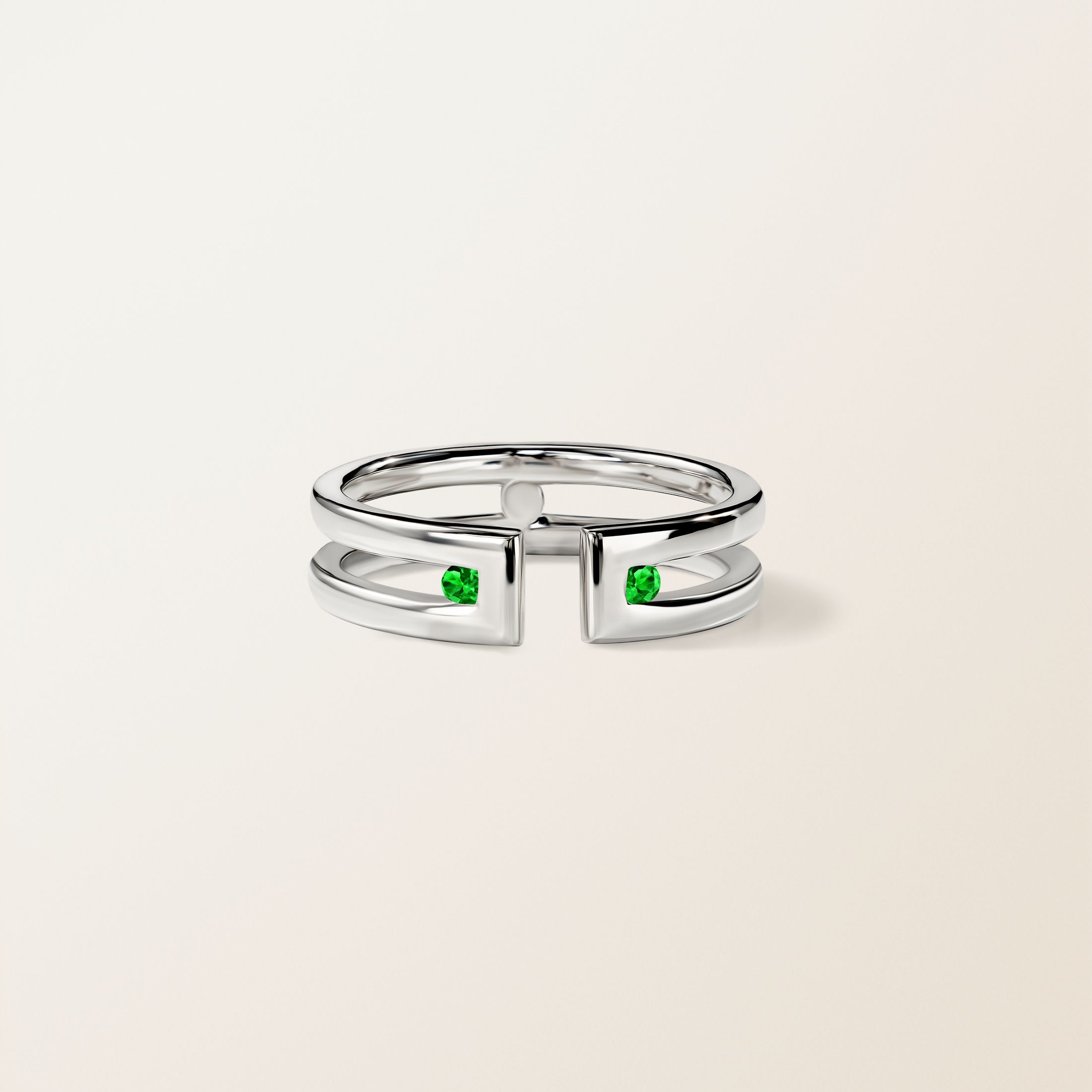 Ring Weißgold Tsavorit und diamanten Thésée Duo
