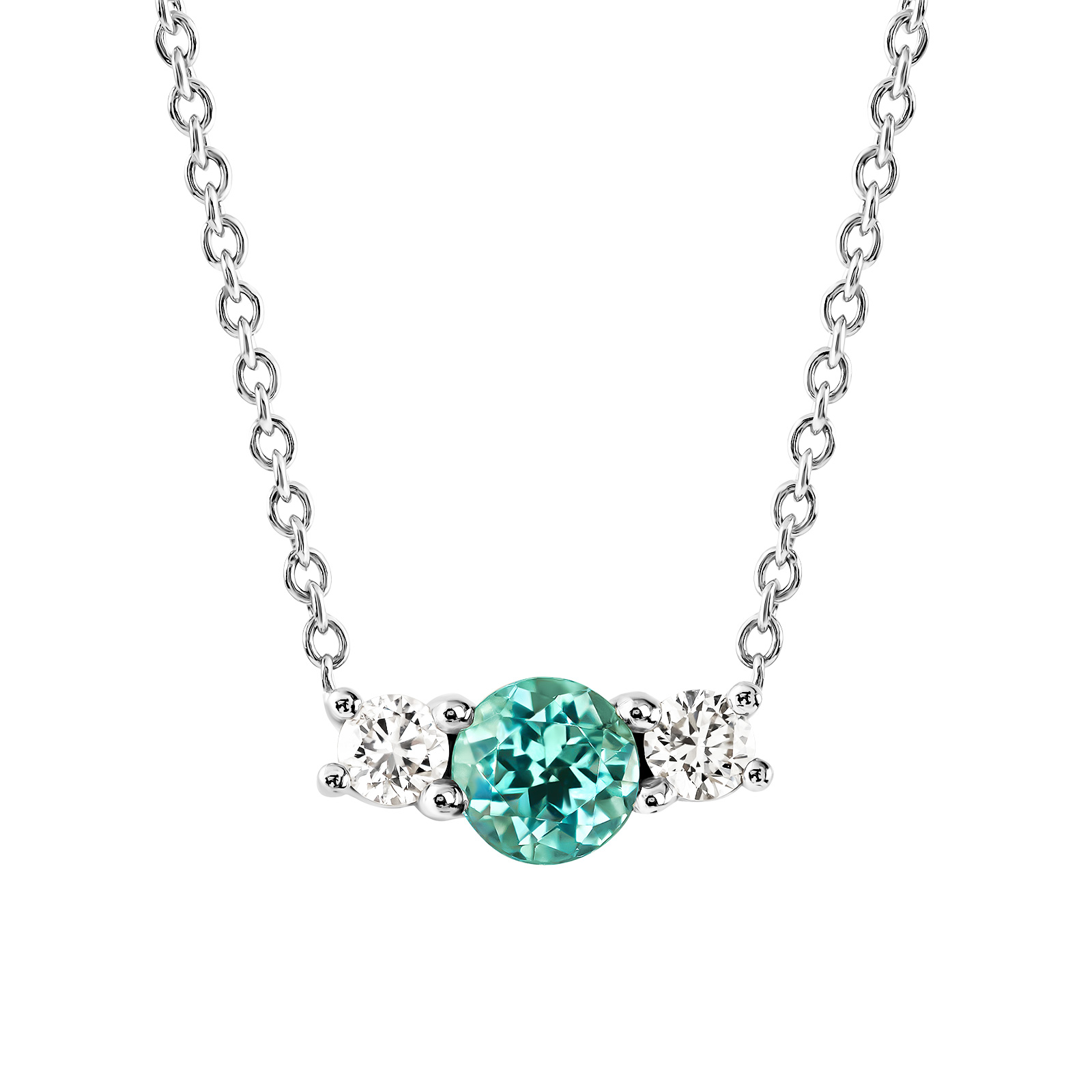Pendant White gold Mint tourmaline and diamonds Lady Duo 1
