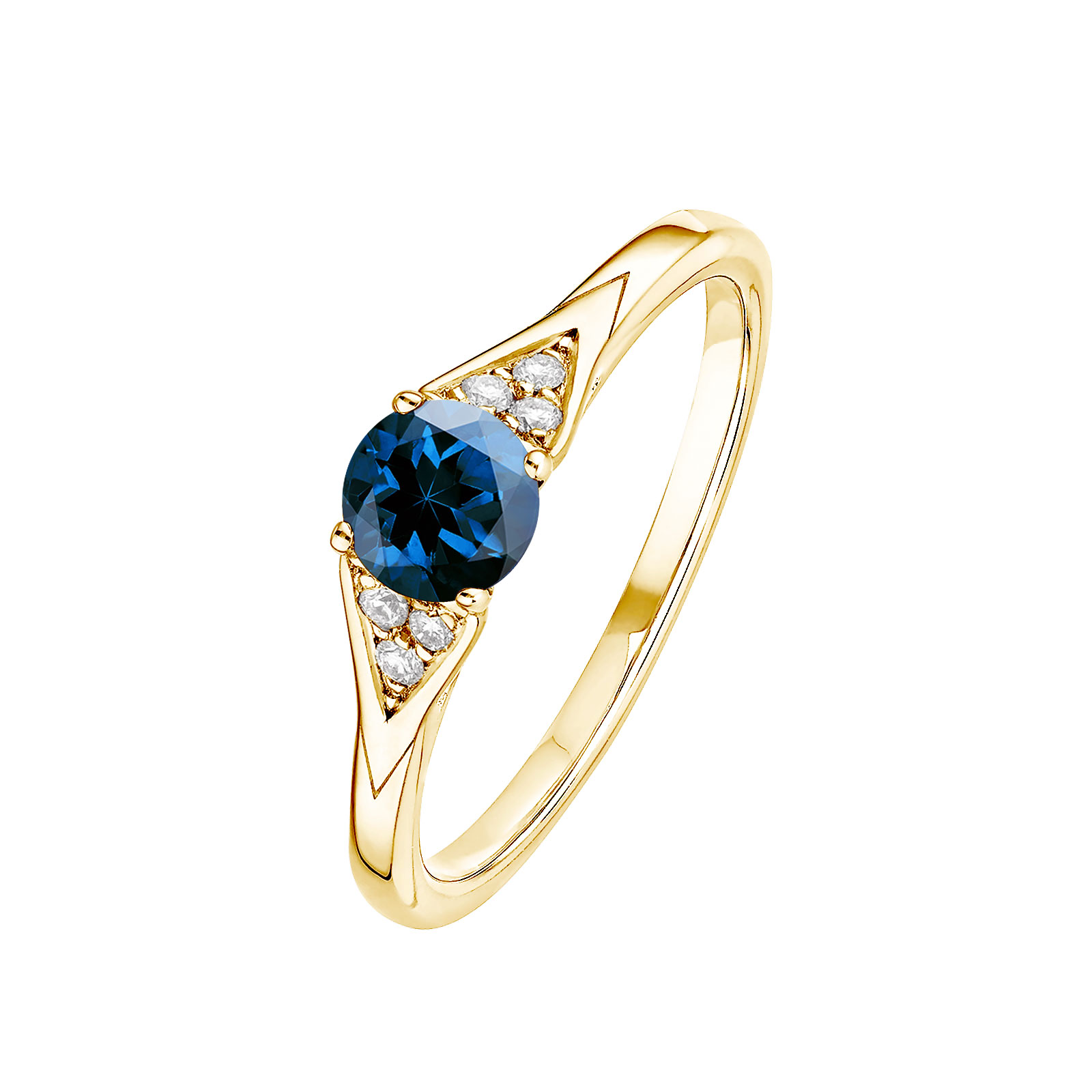 Ring Yellow gold Sapphire and diamonds Lady Trio 1