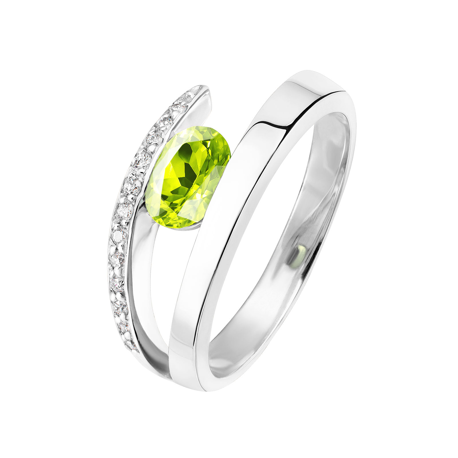 Bague Platine Péridot et diamants Ananta 1