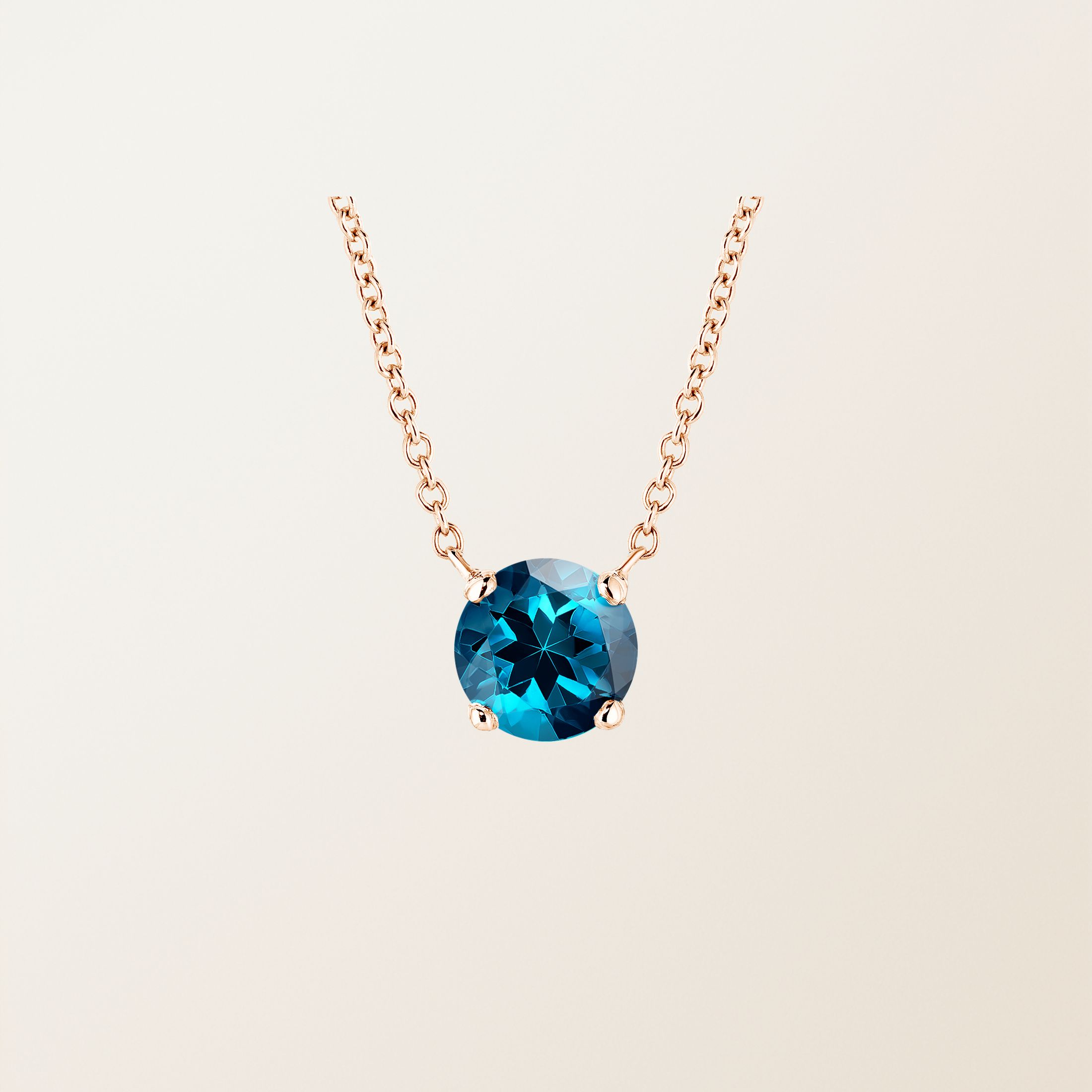 Pendant Rose gold London Blue Topaz Lady XXL 1