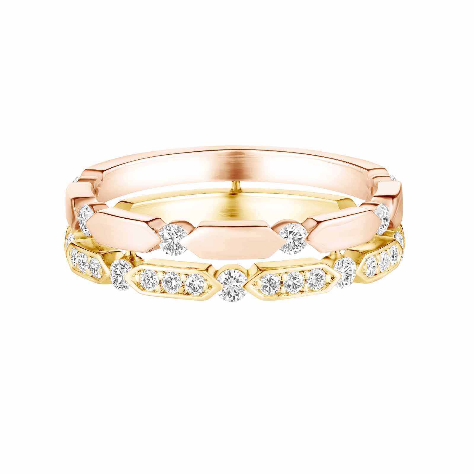 Ring Rosé- und Gelbgold Diamant MET Duo M 1