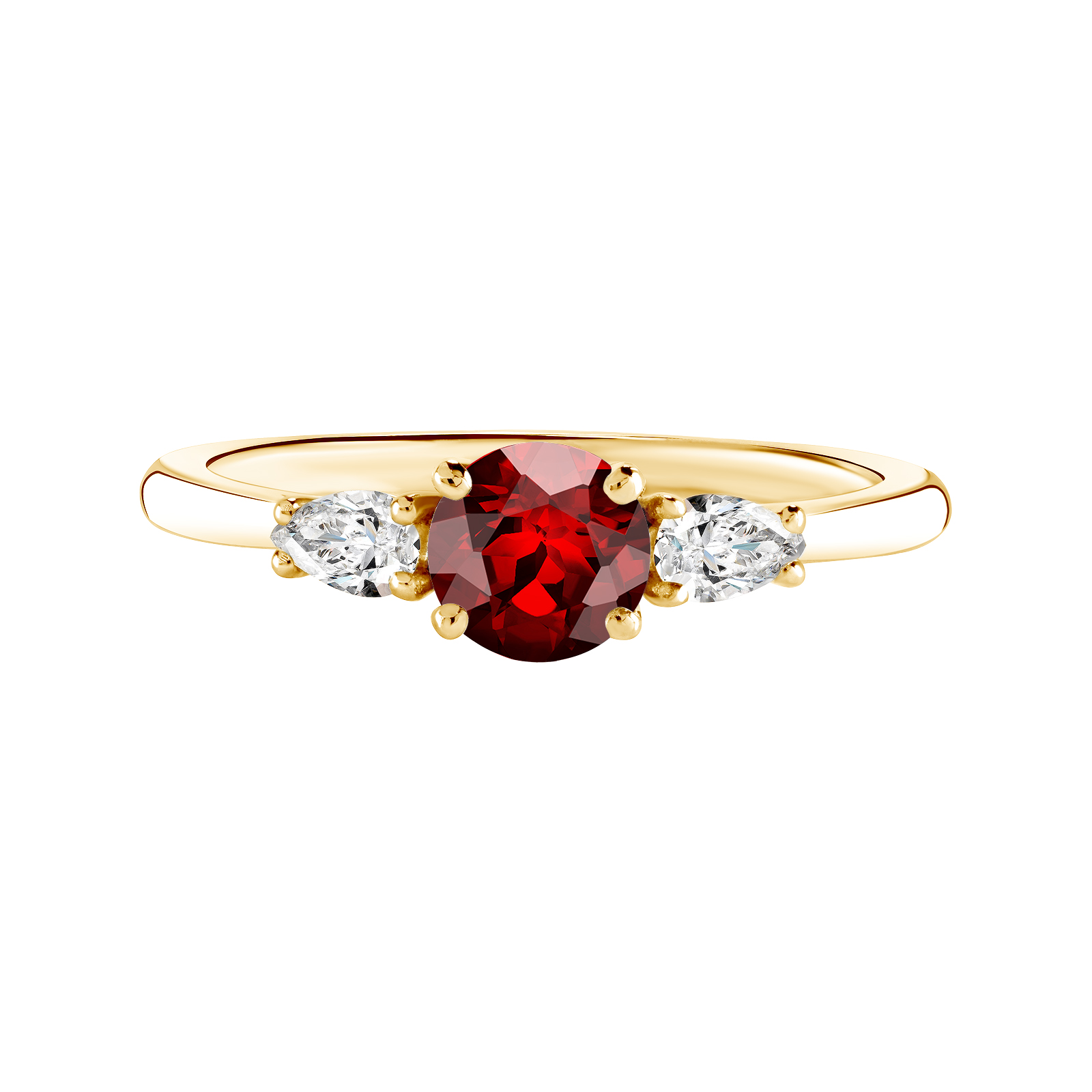 Ring Yellow gold Garnet and diamonds Little Lady Duo de Poires 1