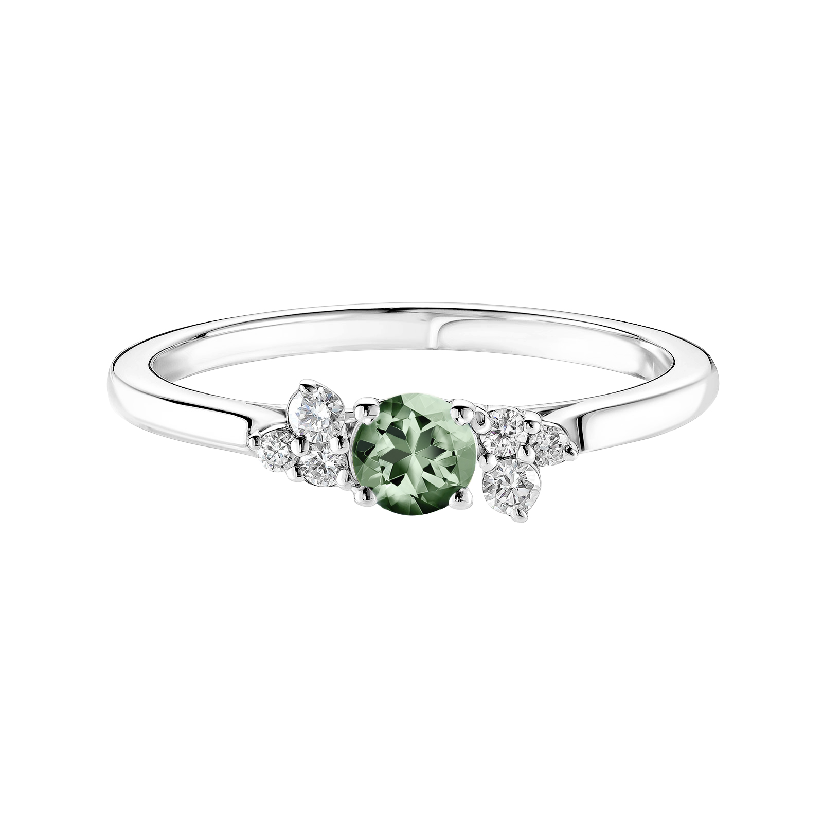 Ring White gold Green Sapphire and diamonds Baby EverBloom 1