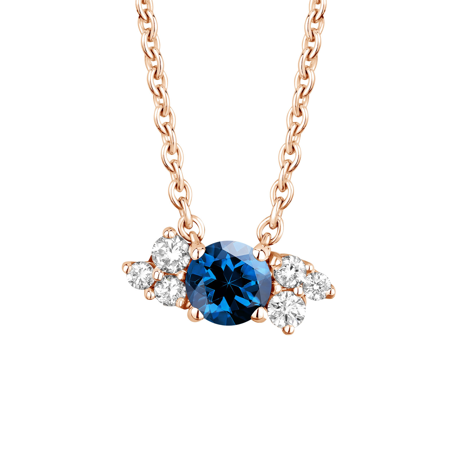 Pendant Rose gold Sapphire and diamonds Baby EverBloom 1