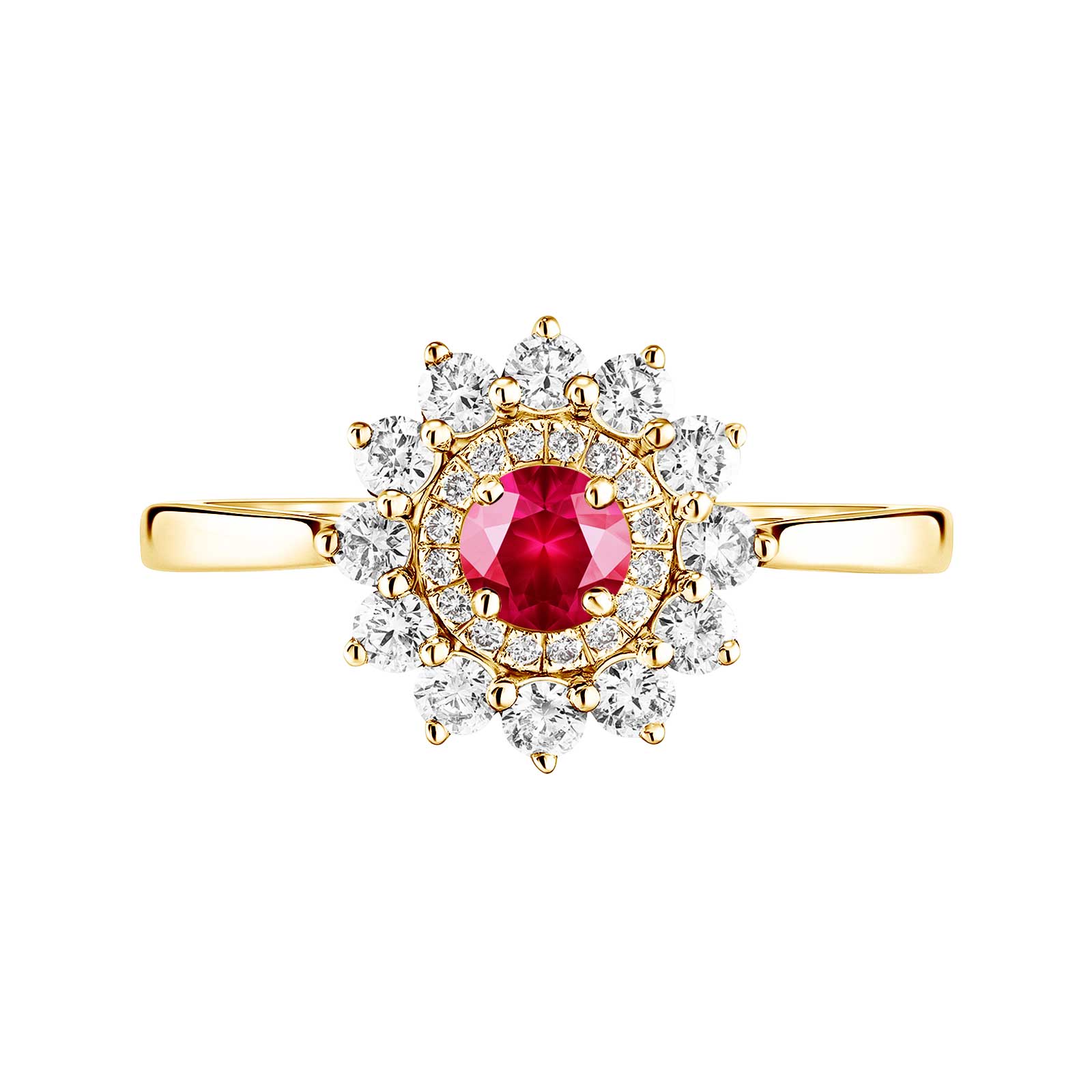 Ring Yellow gold Ruby Lefkos 4 mm 1