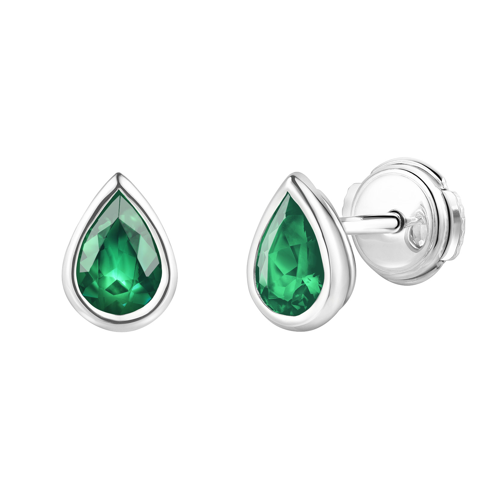 Earrings White gold Emerald Gemmyorama 1