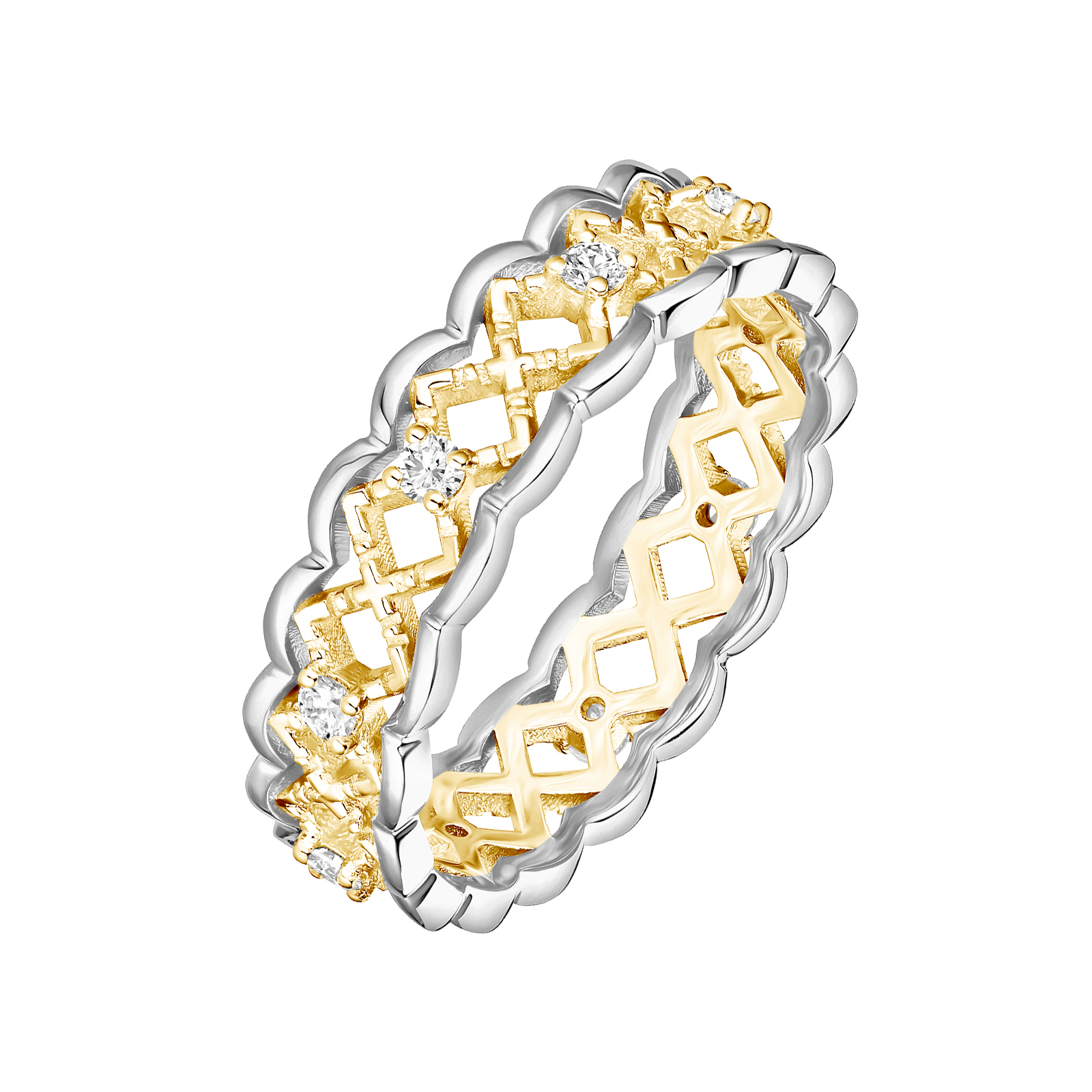 Ring Gelb- und Weißgold Diamant RétroMilano Uno S 1