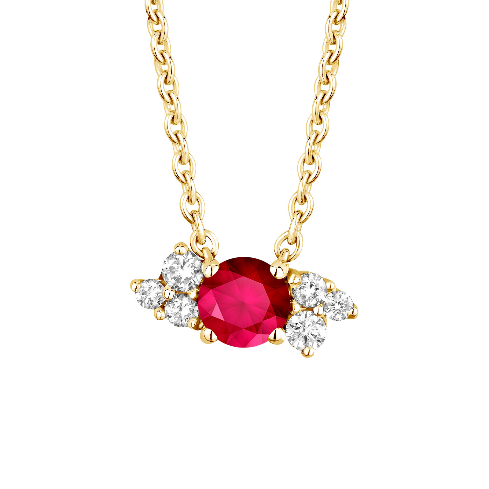 Pendant Yellow gold Ruby and diamonds Baby EverBloom 1