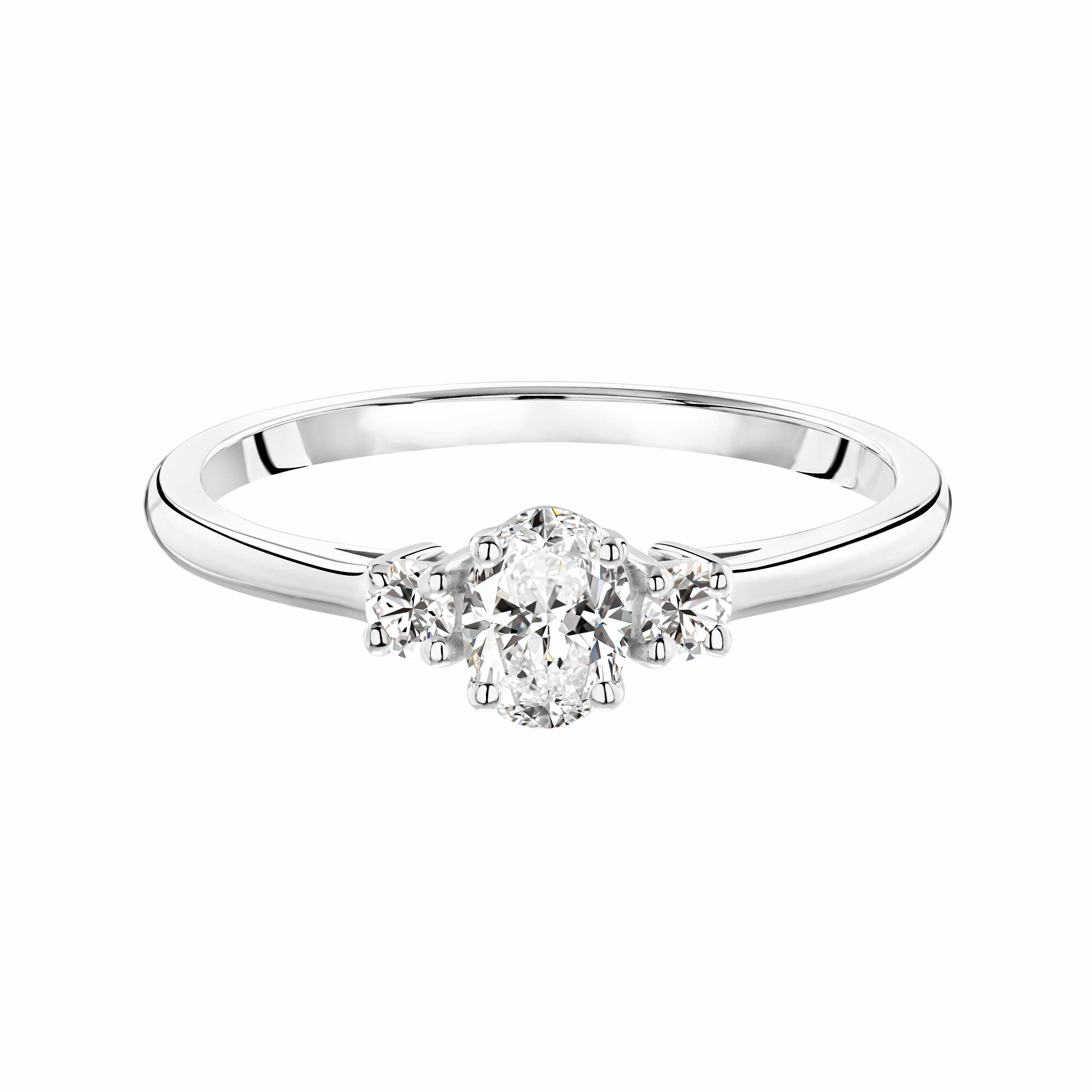 Bague Platine Diamant Baby Lady Duo Ovale 1