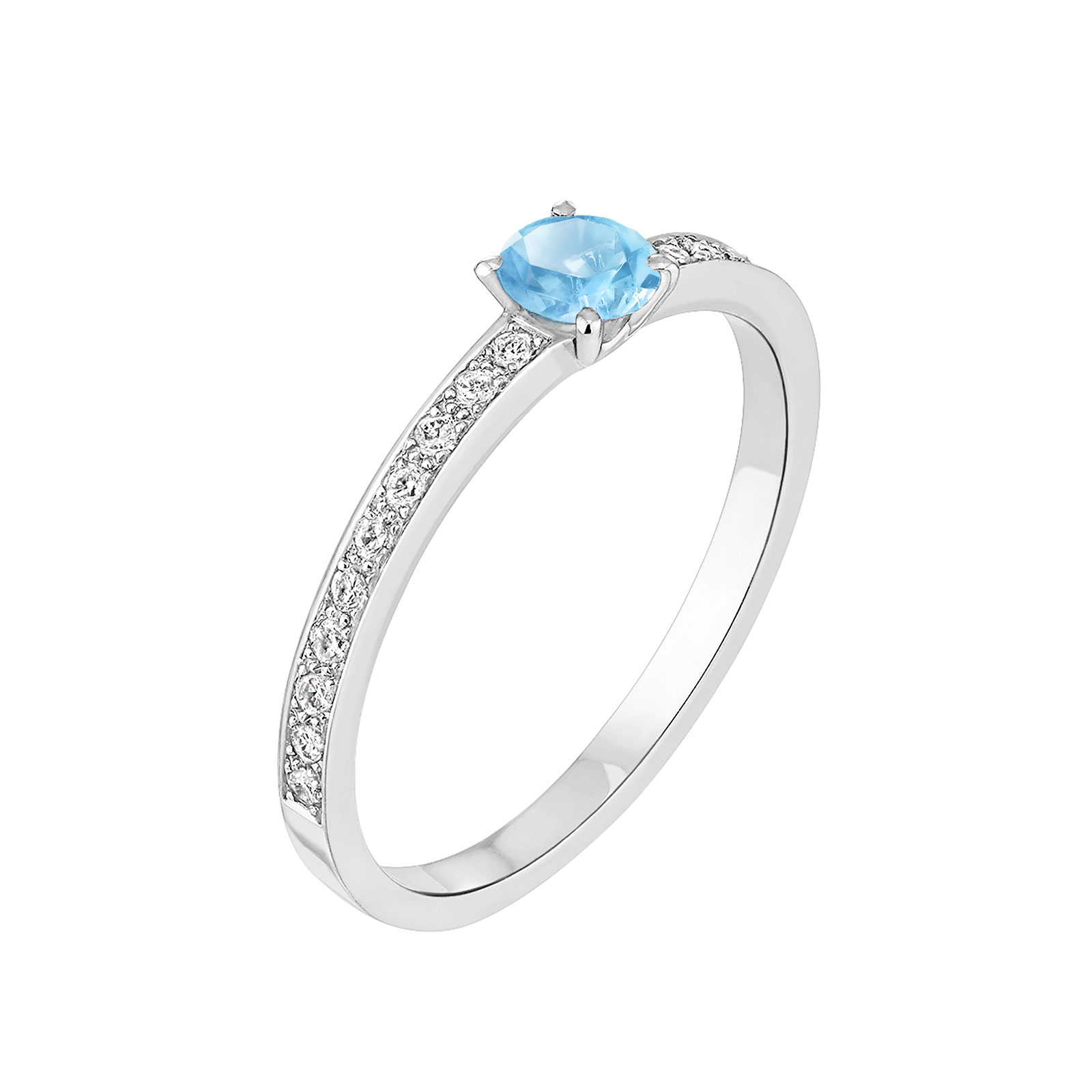 Bague Or blanc Topaze et diamants Milady 1