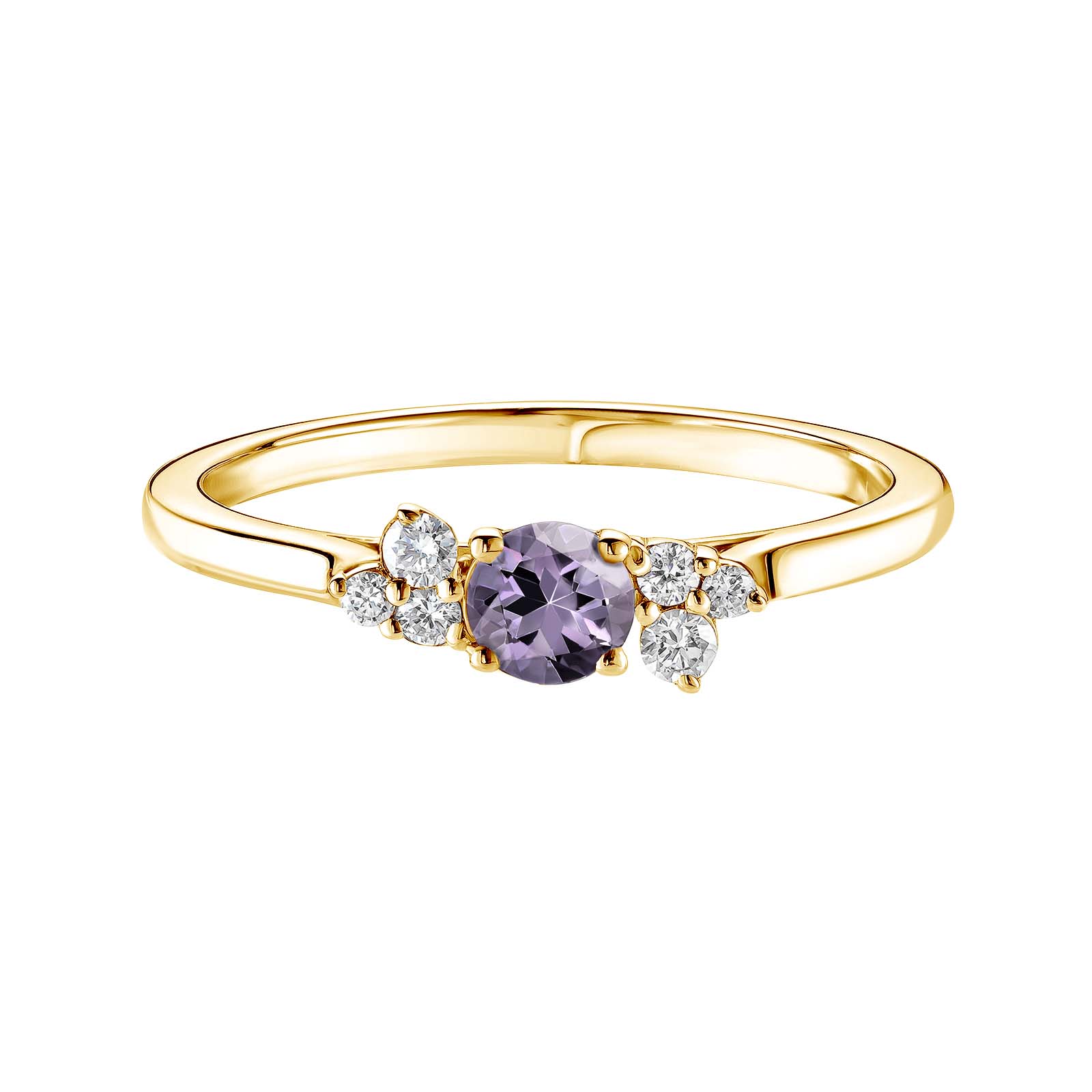 Ring Yellow gold Lavender Spinel and diamonds Baby EverBloom Spinelle Lavande 1