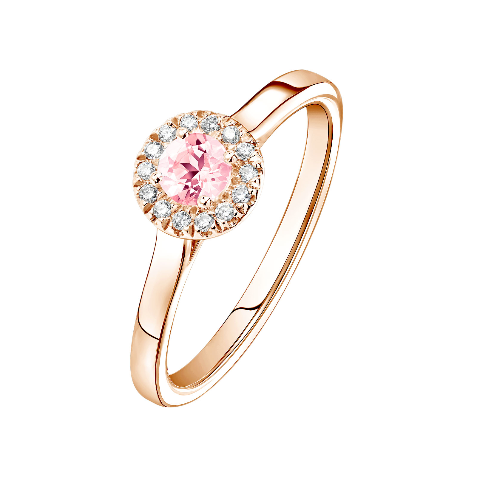 Ring Rose gold Tourmaline and diamonds Rétromantique S 1