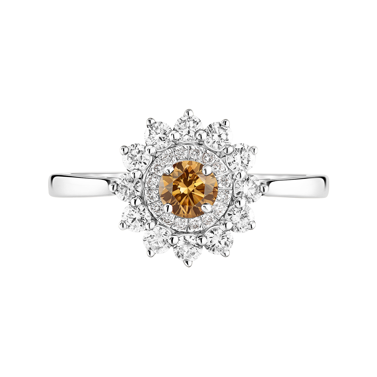 Ring White gold Cognac Diamond Lefkos 4 mm 1