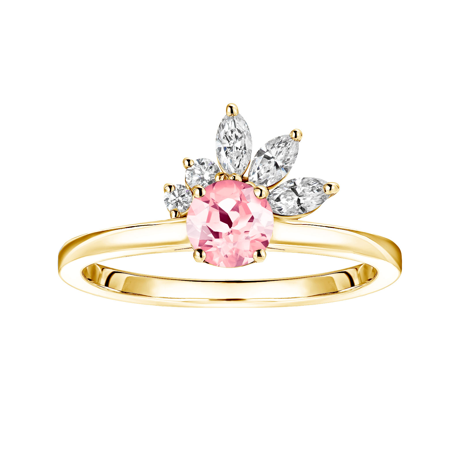 Ring Yellow gold Tourmaline and diamonds Little EverBloom 1