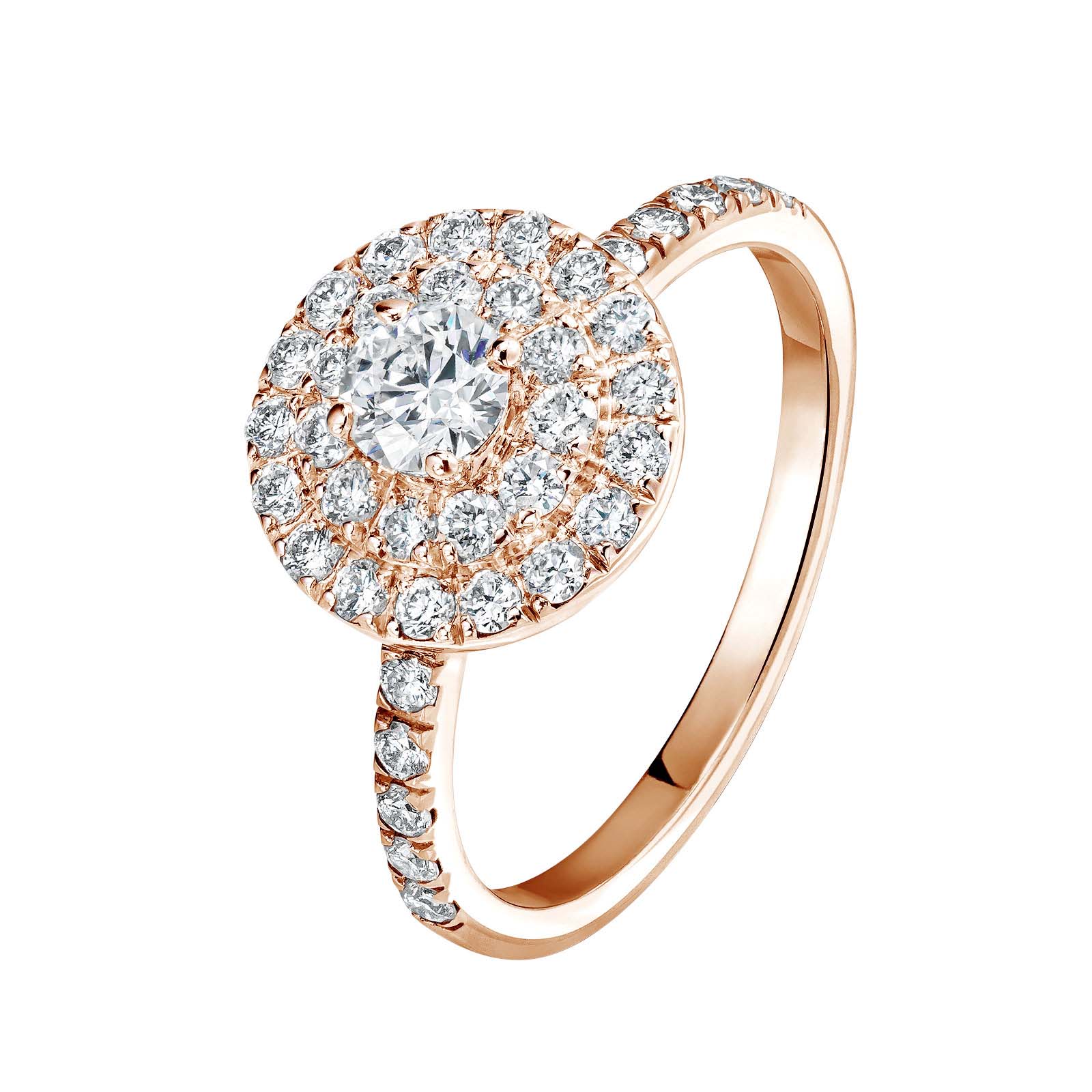Ring Roségold Diamant Rétromantique Duo Pavée 1