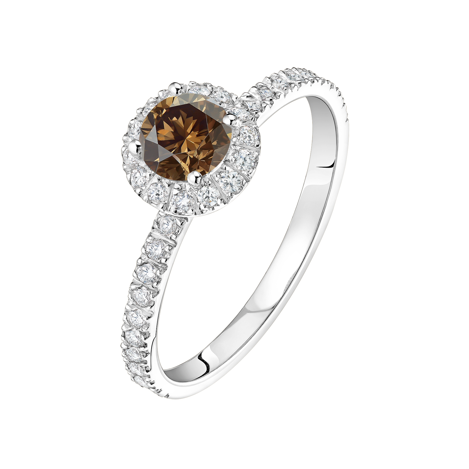 Ring Weißgold Diamant-Schokolade und diamanten Rétromantique M Pavée 1