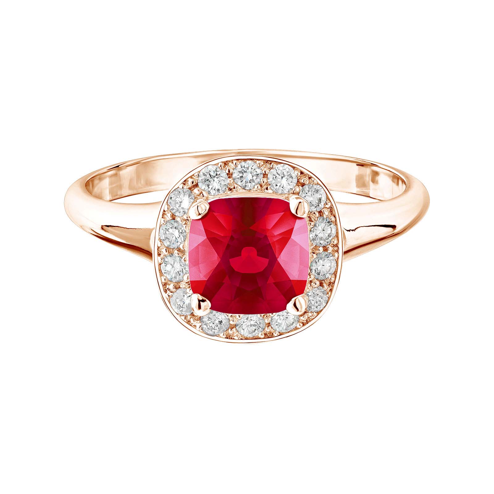 Ring Rose gold Ruby and diamonds Mada 1