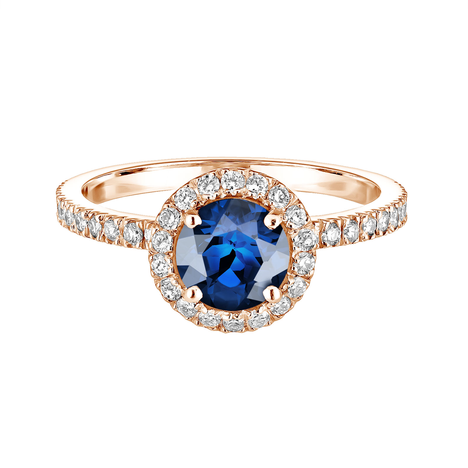 Ring Rose gold Sapphire and diamonds Rétromantique L Pavée 1