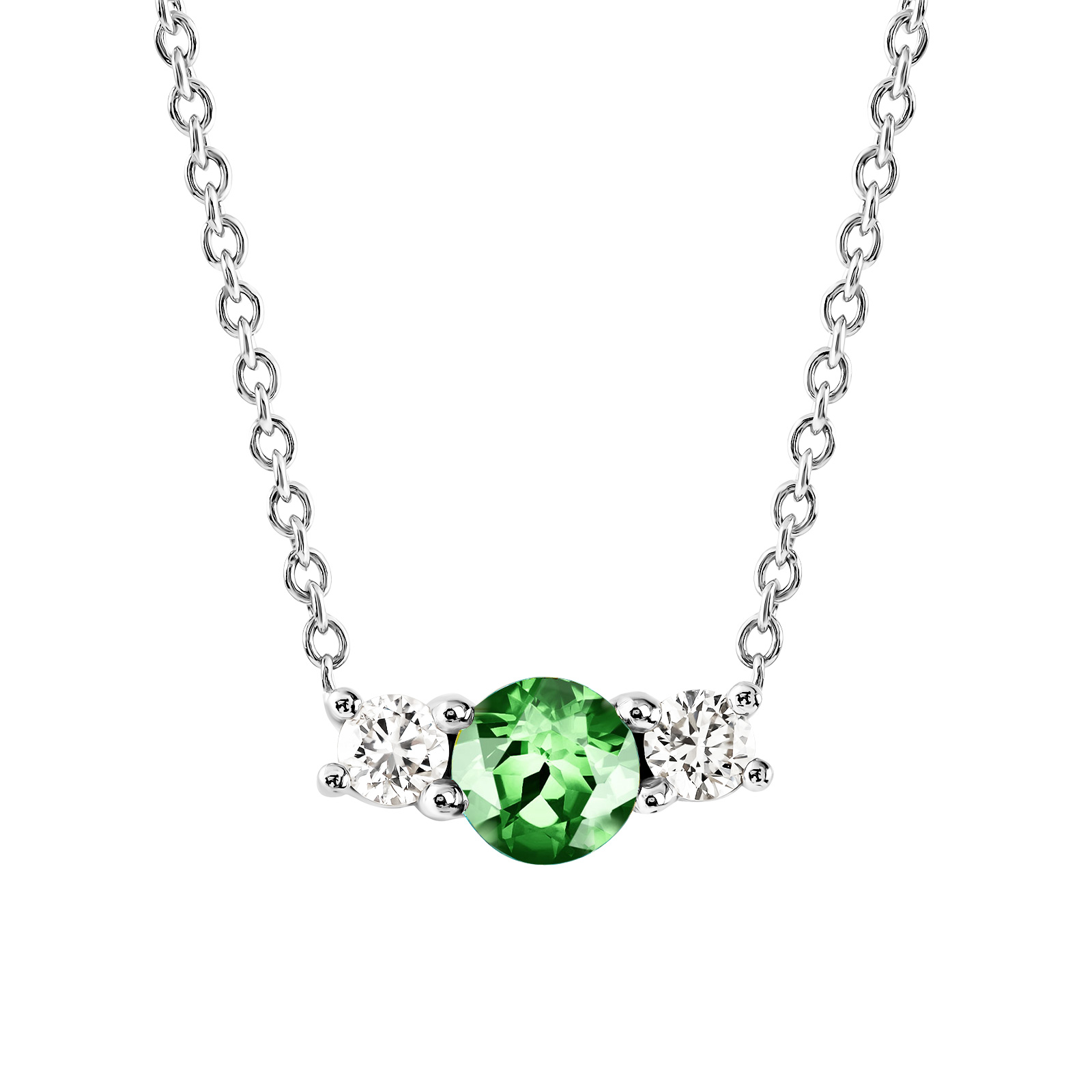 Anhänger Weißgold Tsavorit und diamanten Lady Duo 1