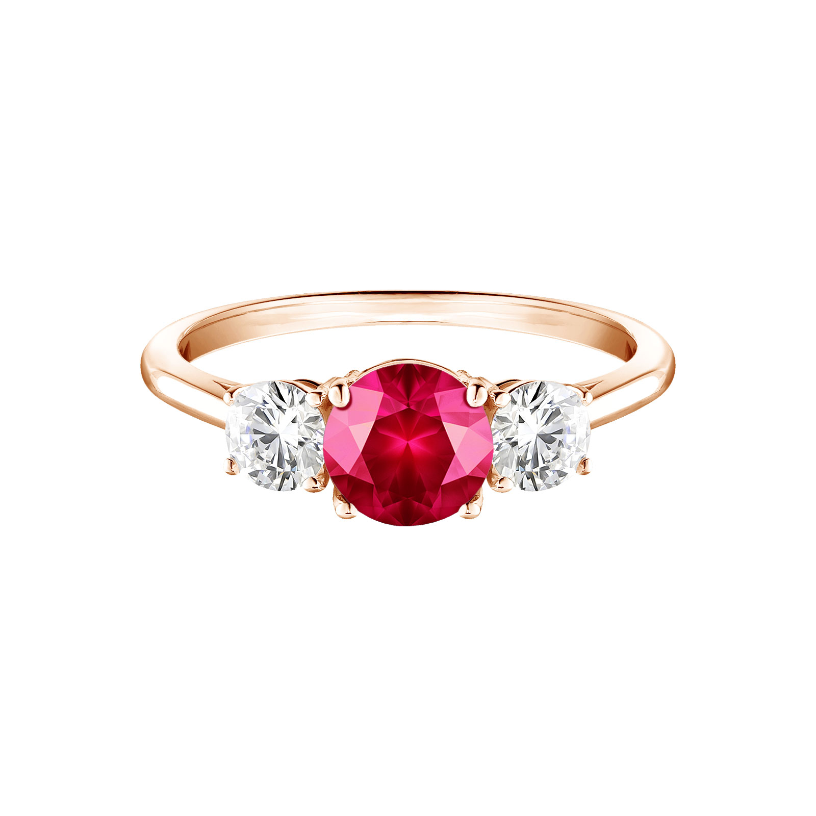 Bague Or rose Rubis Little Lady Duo 1