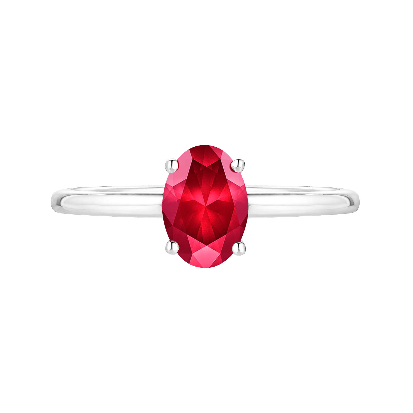 Bague Or blanc Rubis Lady Ovale 1