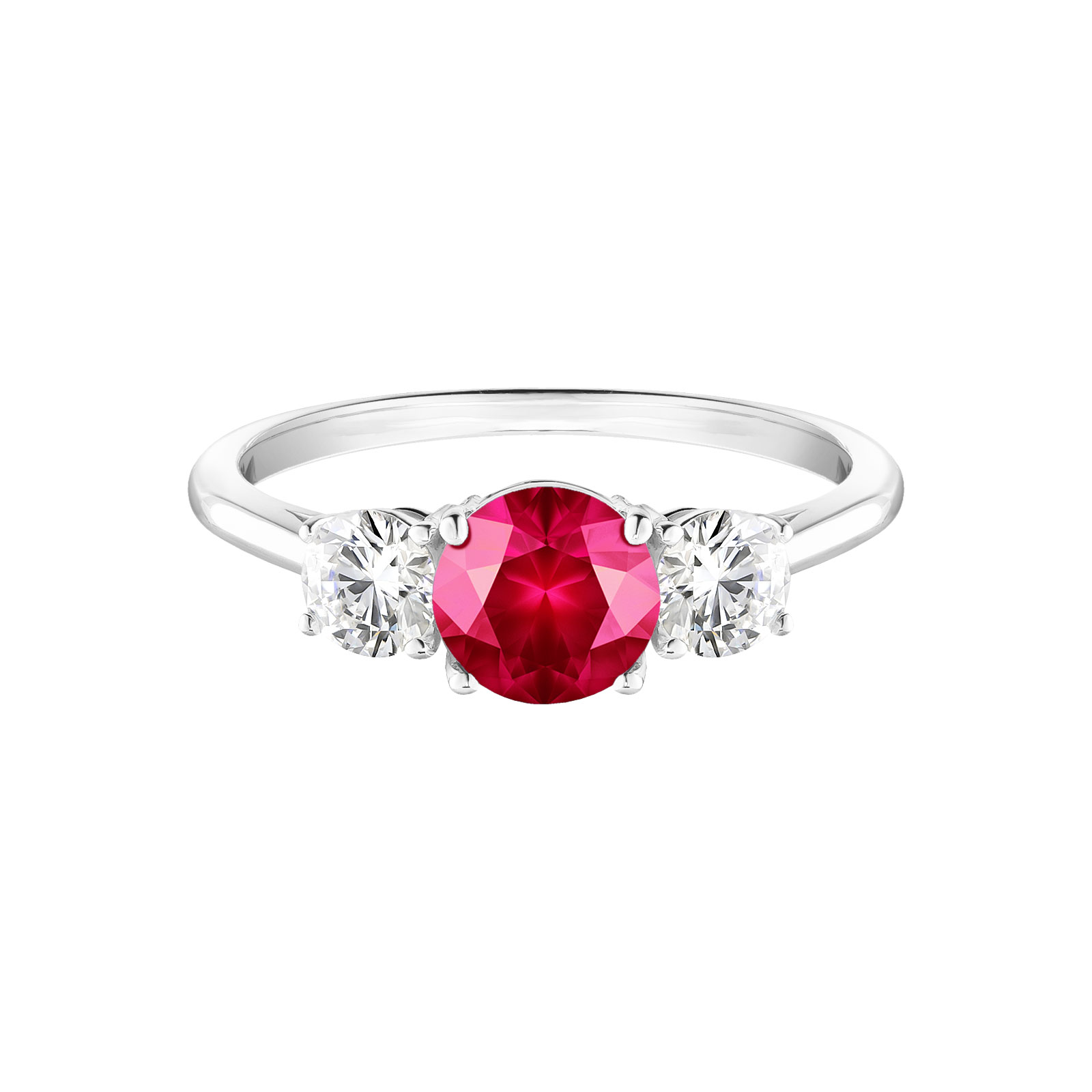 Bague Or blanc Rubis Little Lady Duo 1