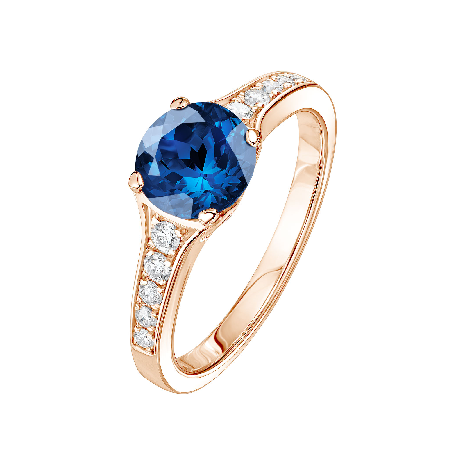 Ring Rose gold Sapphire and diamonds Victoria 1