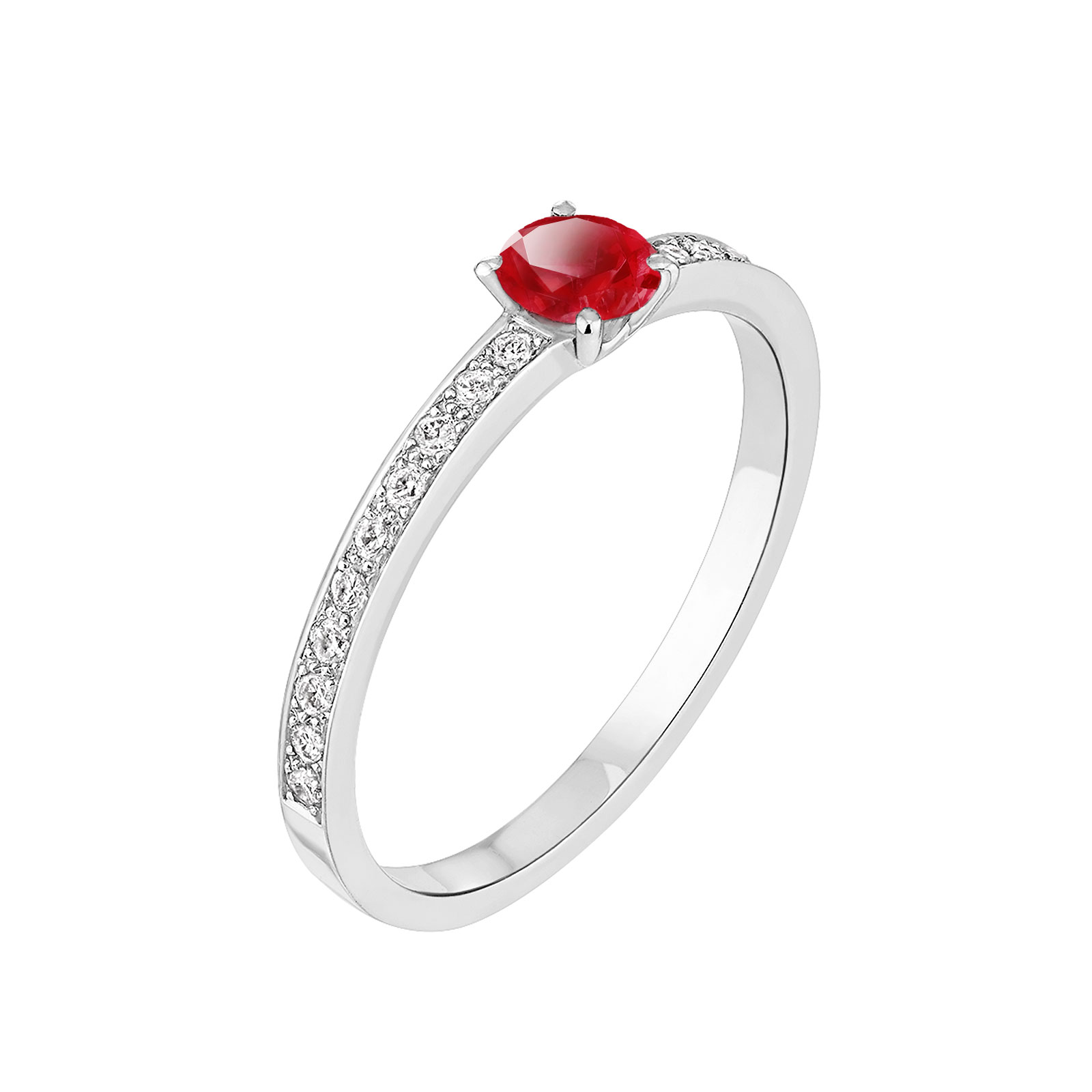 Ring Platinum Ruby and diamonds Milady 1