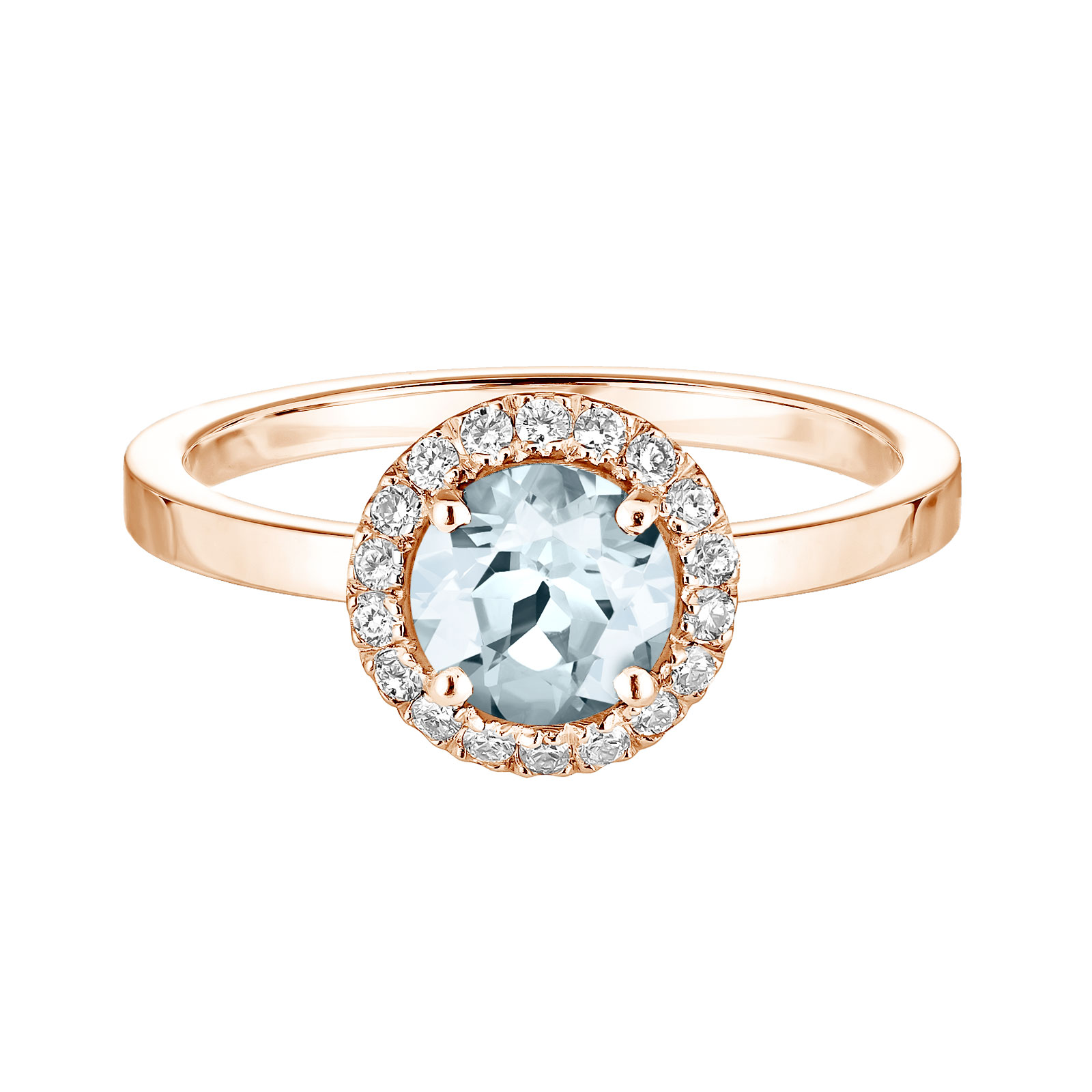 R tromantique L Rose Gold Aquamarine Ring Gemmyo