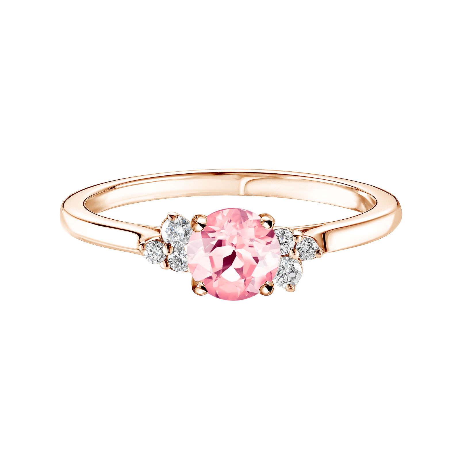 Ring Rose gold Tourmaline and diamonds Baby EverBloom 5 mm 1