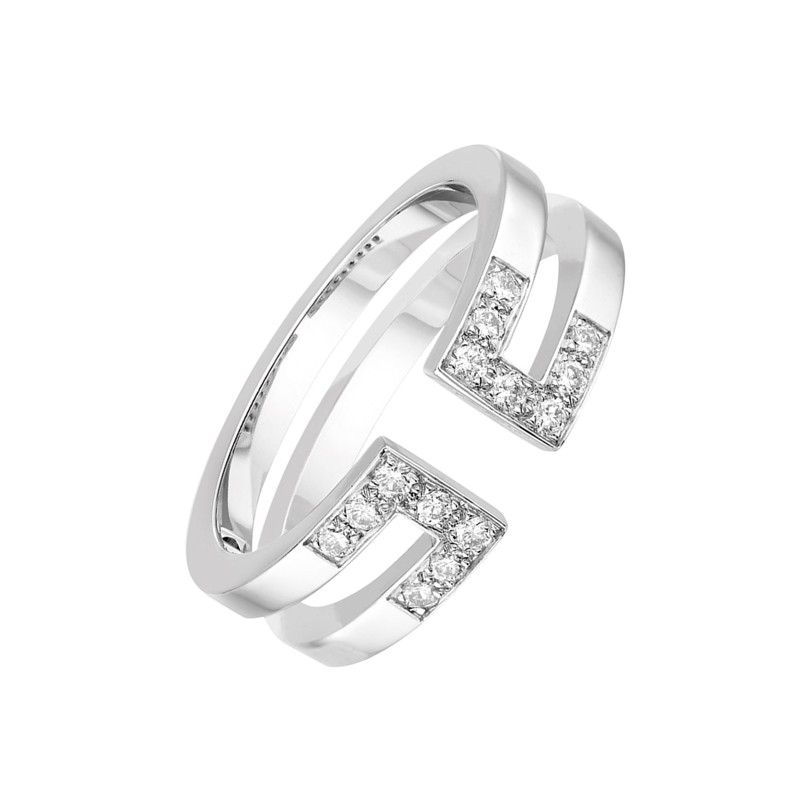 Ring White gold Diamond Ariane Semi Pavée 1